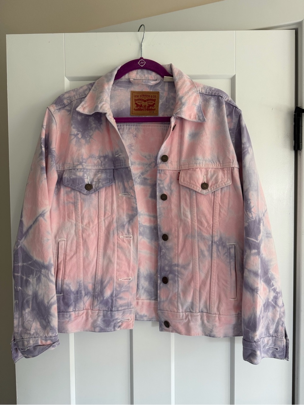 Levi's Pink & Lavender Tie-Dye Denim Trucker Jacket